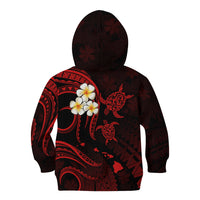 Personalised Kauai Hawaii Kid Hoodie Polynesian Tattoo and Pacific Plumeria Red Vibe - Wonder Print Shop