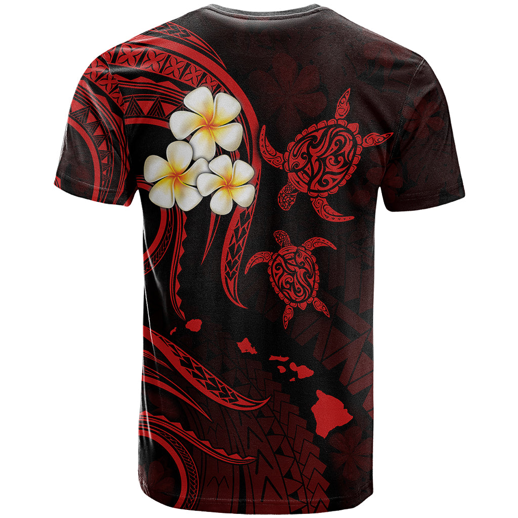 Personalised Kauai Hawaii T Shirt Polynesian Tattoo and Pacific Plumeria Red Vibe - Wonder Print Shop
