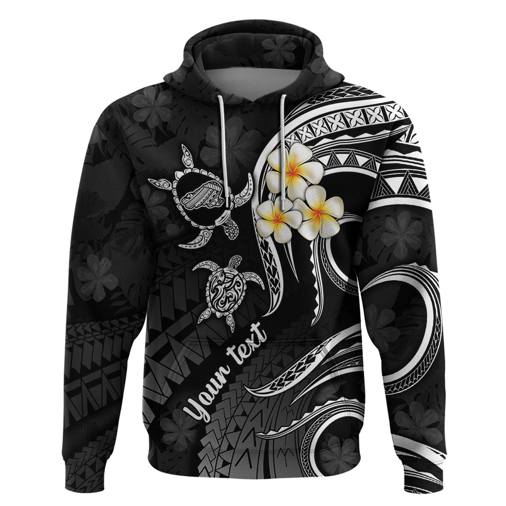 Personalised Kahoolawe Hawaii Hoodie Polynesian Tattoo and Pacific Plumeria White Vibe - Wonder Print Shop
