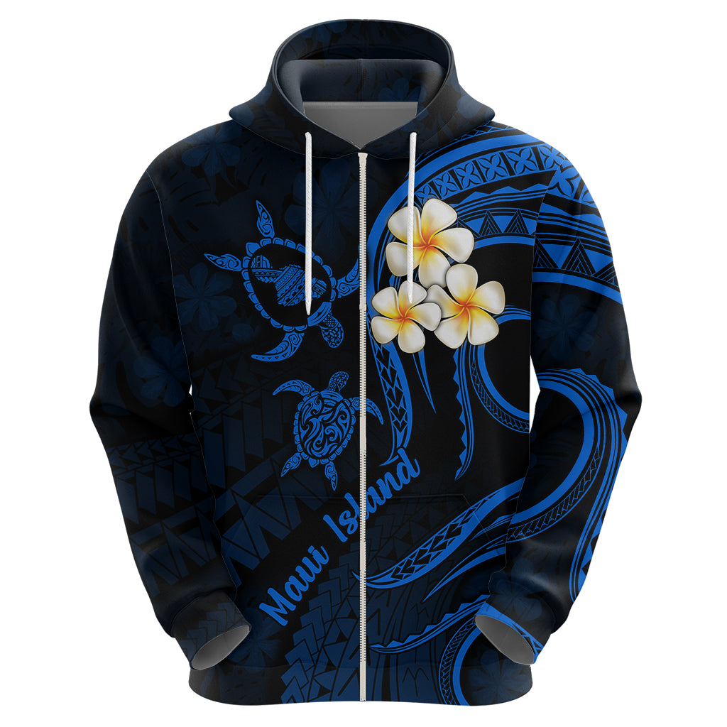 Hawaii Hoodie Maui Islands Pacific Plumeria Blue Vibe - Wonder Print Shop