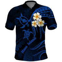 Hawaii Polo Shirt Maui Islands Pacific Plumeria Blue Vibe - Wonder Print Shop