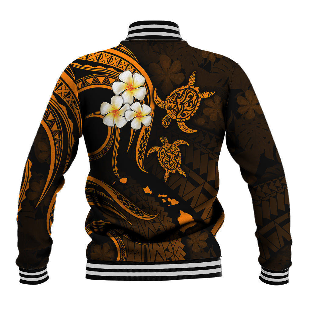 Hawaii Baseball Jacket Maui Islands Pacific Plumeria Gold Vibe LT9 - Wonder Print Shop