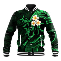 Hawaii Baseball Jacket Maui Islands Pacific Plumeria Green Vibe LT9 - Wonder Print Shop