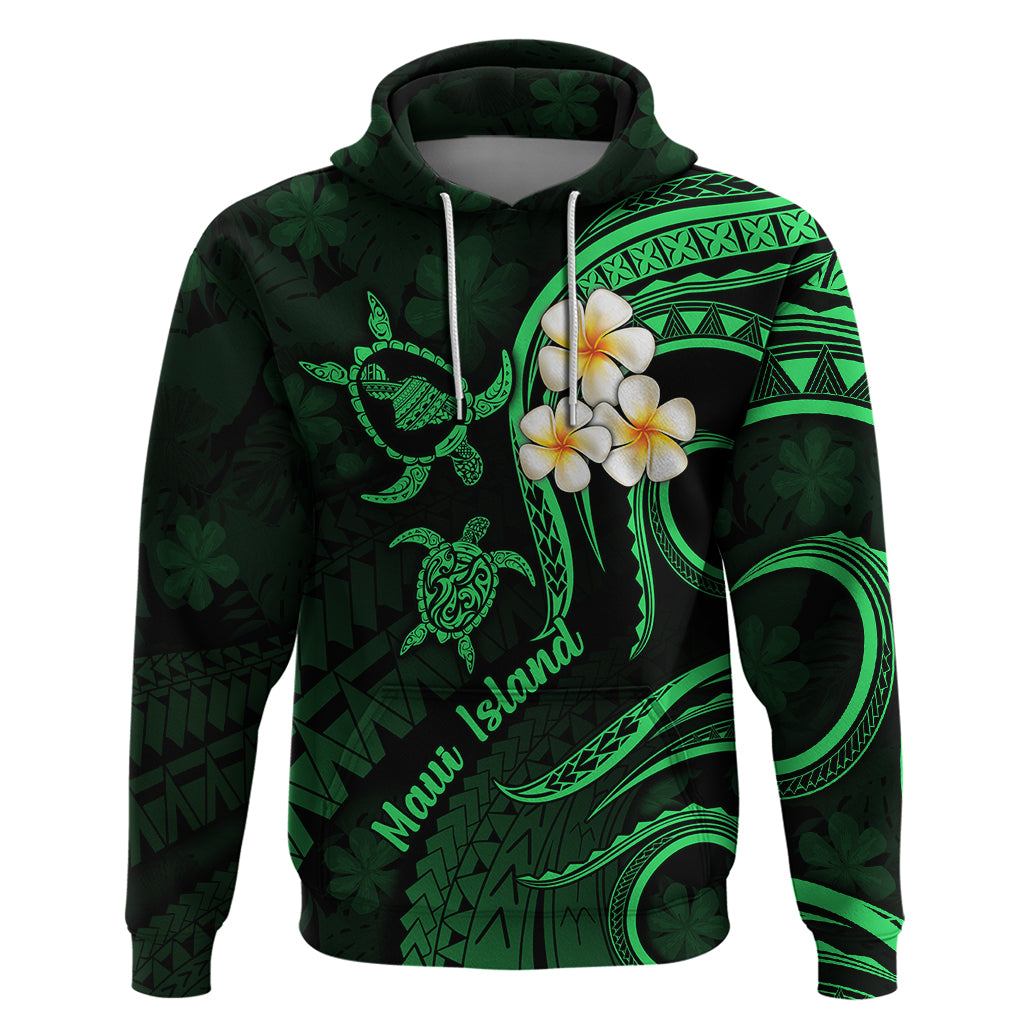 Hawaii Hoodie Maui Islands Pacific Plumeria Green Vibe - Wonder Print Shop