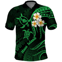 Hawaii Polo Shirt Maui Islands Pacific Plumeria Green Vibe - Wonder Print Shop