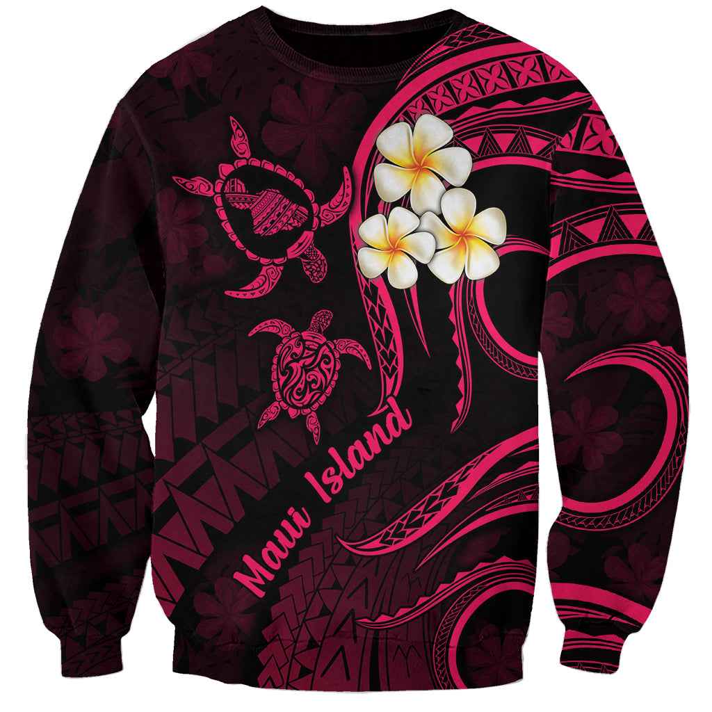 Hawaii Sweatshirt Maui Islands Pacific Plumeria Pink Vibe - Wonder Print Shop