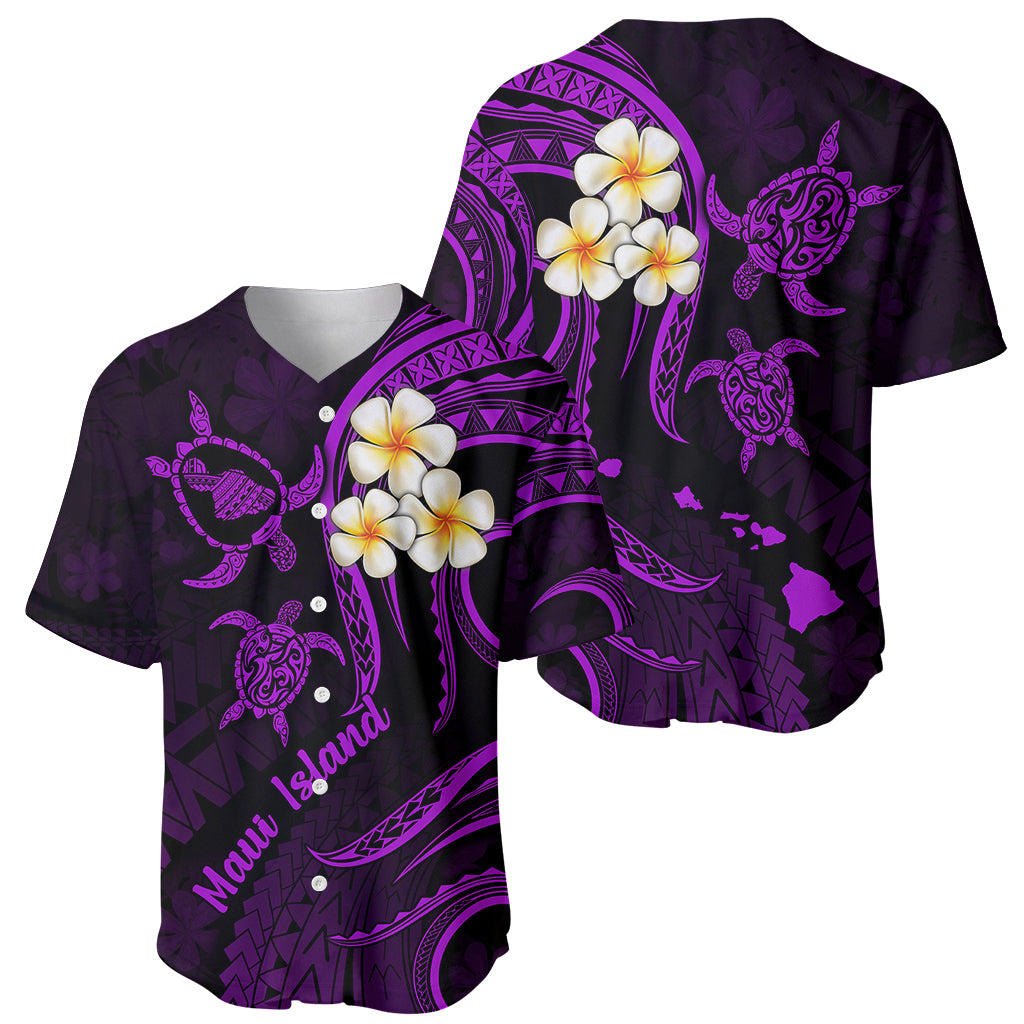 Hawaii Baseball Jersey Maui Islands Pacific Plumeria Purple Vibe LT9 - Wonder Print Shop