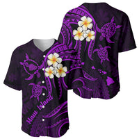 Hawaii Baseball Jersey Maui Islands Pacific Plumeria Purple Vibe LT9 - Wonder Print Shop