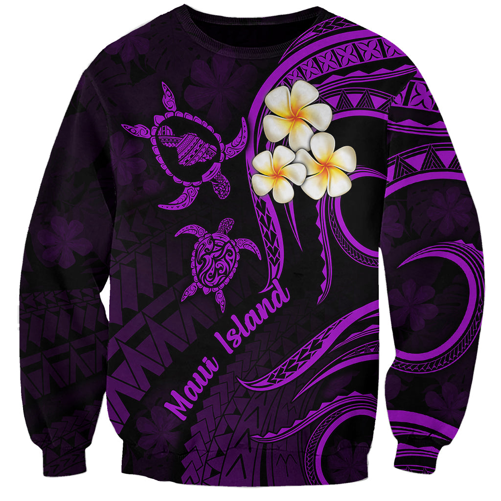 Hawaii Sweatshirt Maui Islands Pacific Plumeria Purple Vibe - Wonder Print Shop