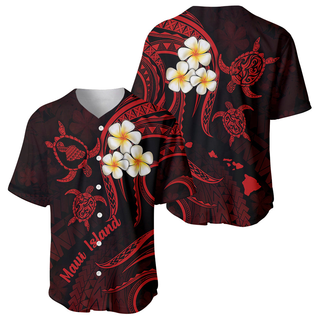 Hawaii Baseball Jersey Maui Islands Pacific Plumeria Red Vibe LT9 - Wonder Print Shop