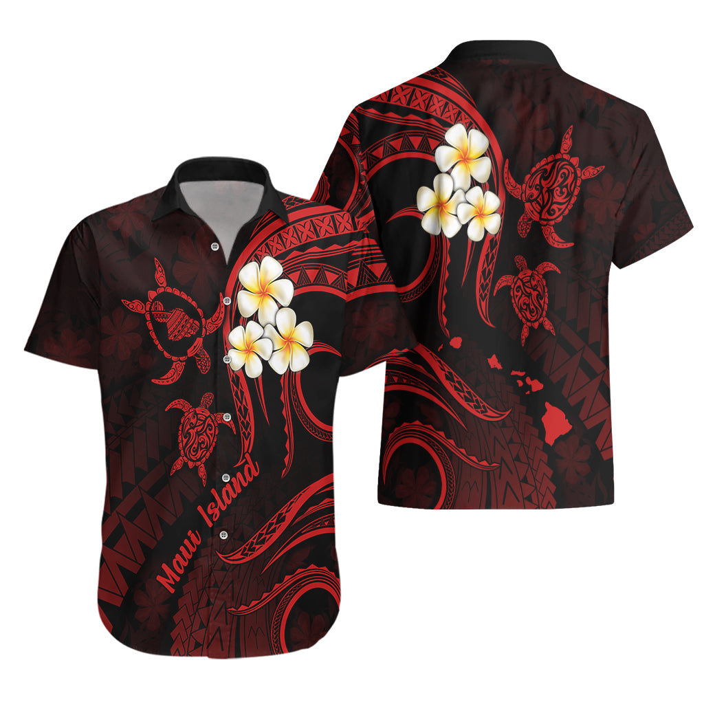 Hawaii Hawaiian Shirt Maui Islands Pacific Plumeria Red Vibe - Wonder Print Shop