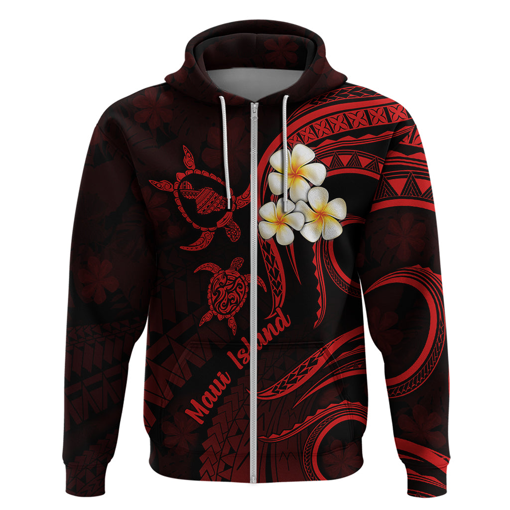 Hawaii Hoodie Maui Islands Pacific Plumeria Red Vibe - Wonder Print Shop
