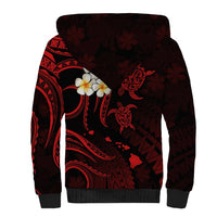 Hawaii Sherpa Hoodie Maui Islands Pacific Plumeria Red Vibe - Wonder Print Shop