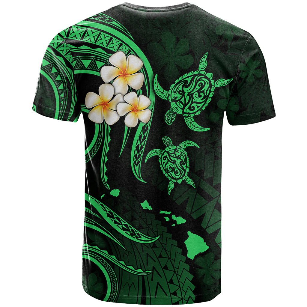 Personalised Maui Hawaii T Shirt Polynesian Tattoo and Pacific Plumeria Green Vibe - Wonder Print Shop