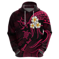 Personalised Maui Hawaii Hoodie Polynesian Tattoo and Pacific Plumeria Pink Vibe - Wonder Print Shop