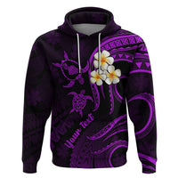Personalised Maui Hawaii Hoodie Polynesian Tattoo and Pacific Plumeria Purple Vibe - Wonder Print Shop
