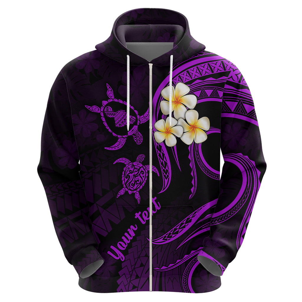 Personalised Maui Hawaii Hoodie Polynesian Tattoo and Pacific Plumeria Purple Vibe - Wonder Print Shop