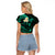 Personalised Maui Hawaii Raglan Cropped T Shirt Polynesian Tattoo and Pacific Plumeria Turquoise Vibe - Wonder Print Shop