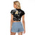 Personalised Maui Hawaii Raglan Cropped T Shirt Polynesian Tattoo and Pacific Plumeria White Vibe - Wonder Print Shop