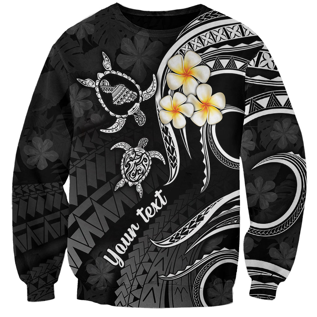 Personalised Maui Hawaii Sweatshirt Polynesian Tattoo and Pacific Plumeria White Vibe - Wonder Print Shop