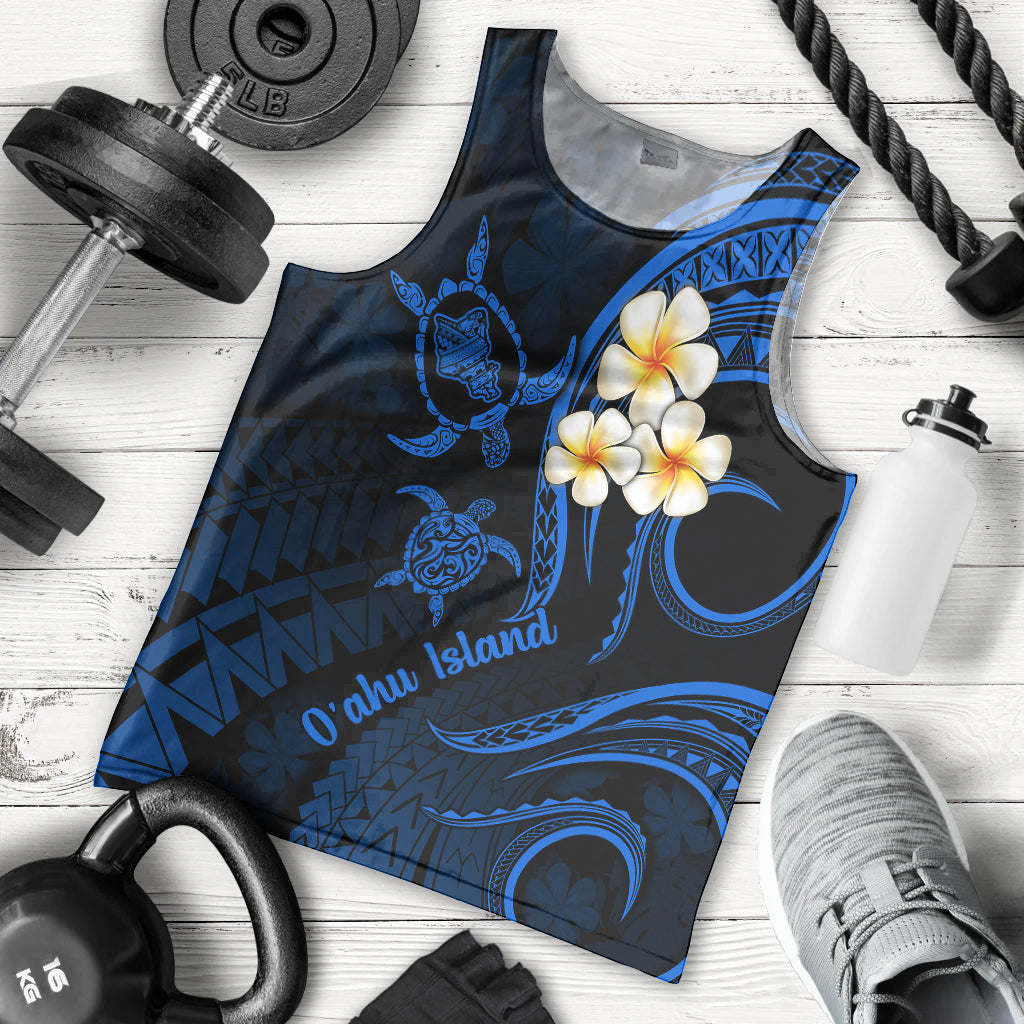 hawaii-men-tank-top-oahu-islands-pacific-plumeria-blue-vibe