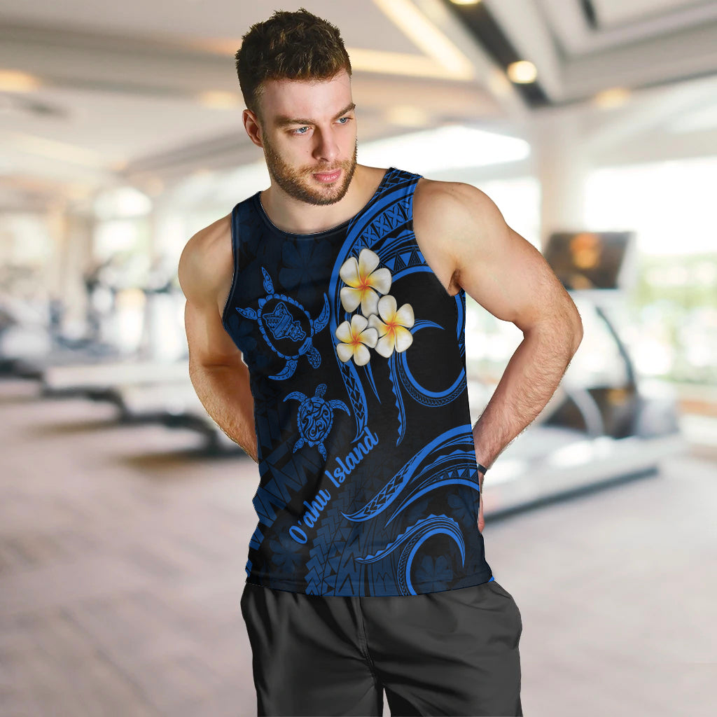 hawaii-men-tank-top-oahu-islands-pacific-plumeria-blue-vibe