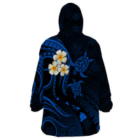 Hawaii Wearable Blanket Hoodie Oahu Islands Pacific Plumeria Blue Vibe - Wonder Print Shop
