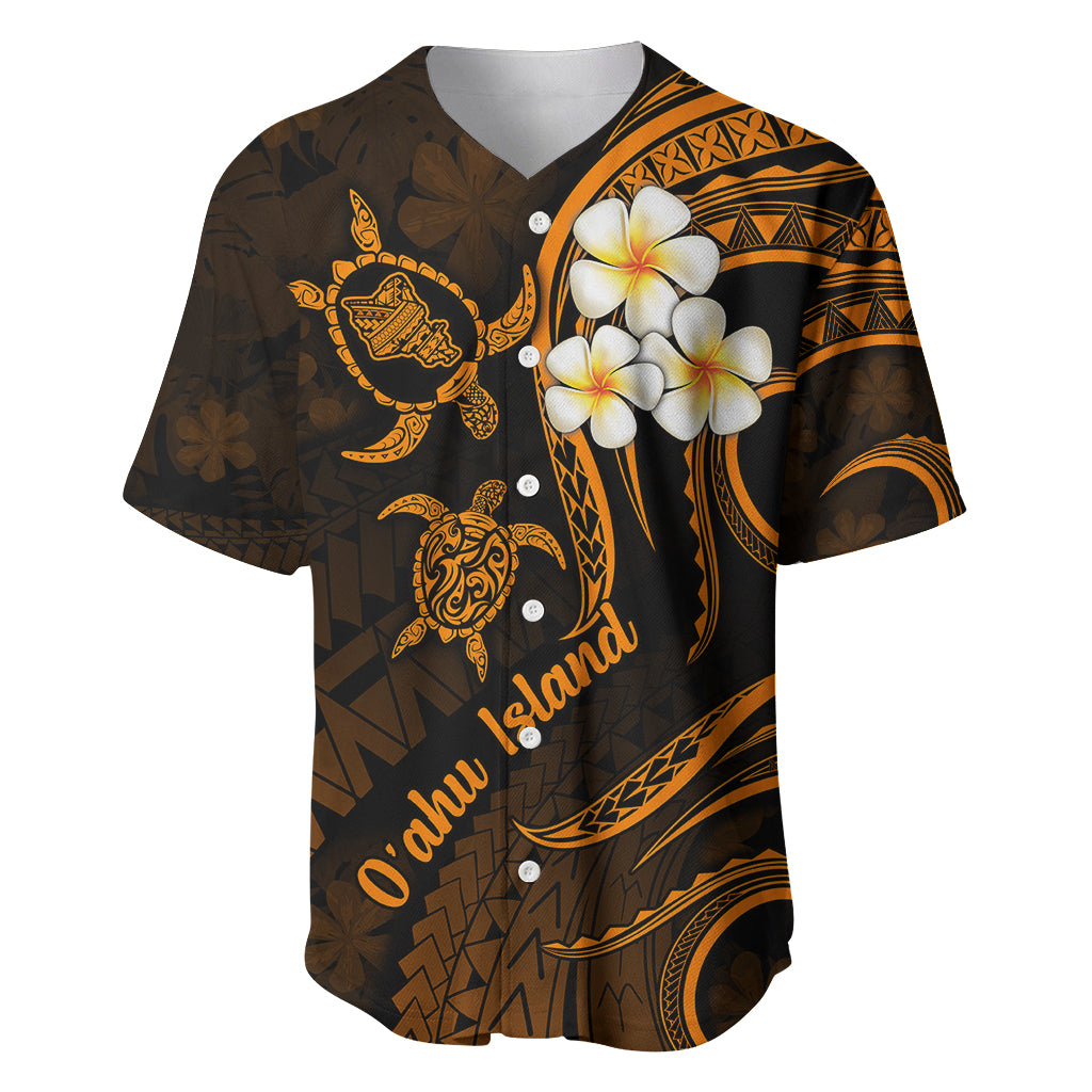 Hawaii Baseball Jersey Oahu Islands Pacific Plumeria Gold Vibe LT9 - Wonder Print Shop