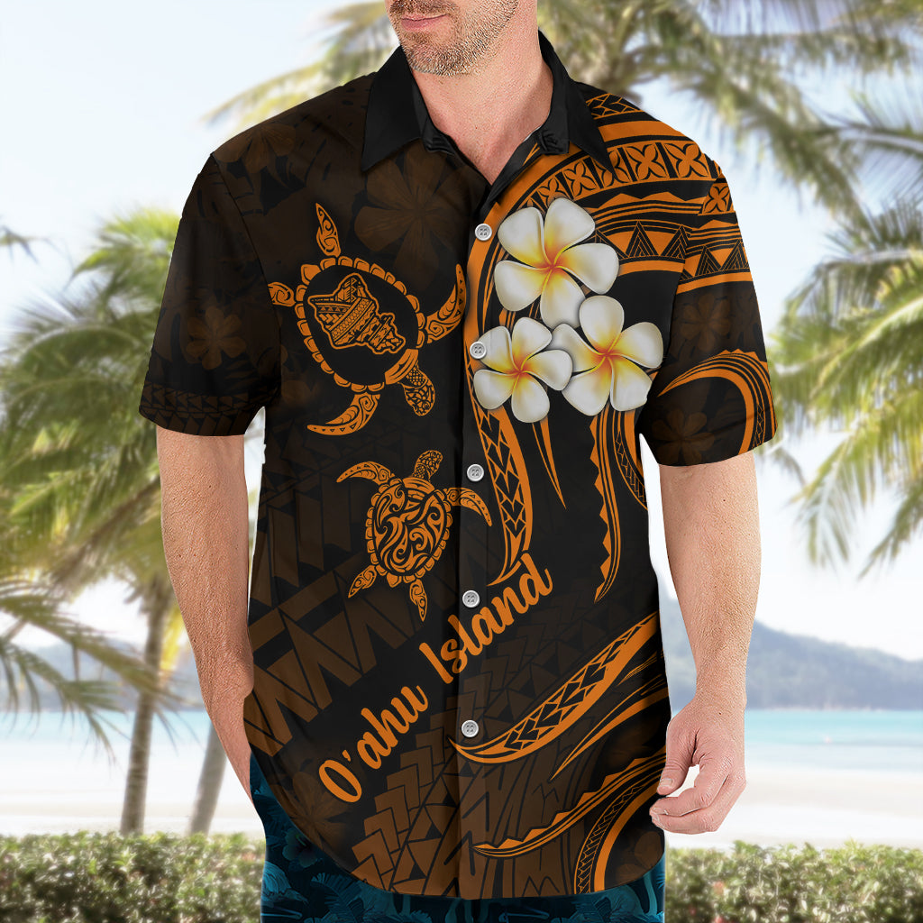 Hawaii Hawaiian Shirt Oahu Islands Pacific Plumeria Gold Vibe - Wonder Print Shop