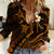 Hawaii Women Casual Shirt Oahu Islands Pacific Plumeria Gold Vibe - Wonder Print Shop
