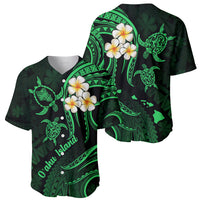Hawaii Baseball Jersey Oahu Islands Pacific Plumeria Green Vibe LT9 - Wonder Print Shop