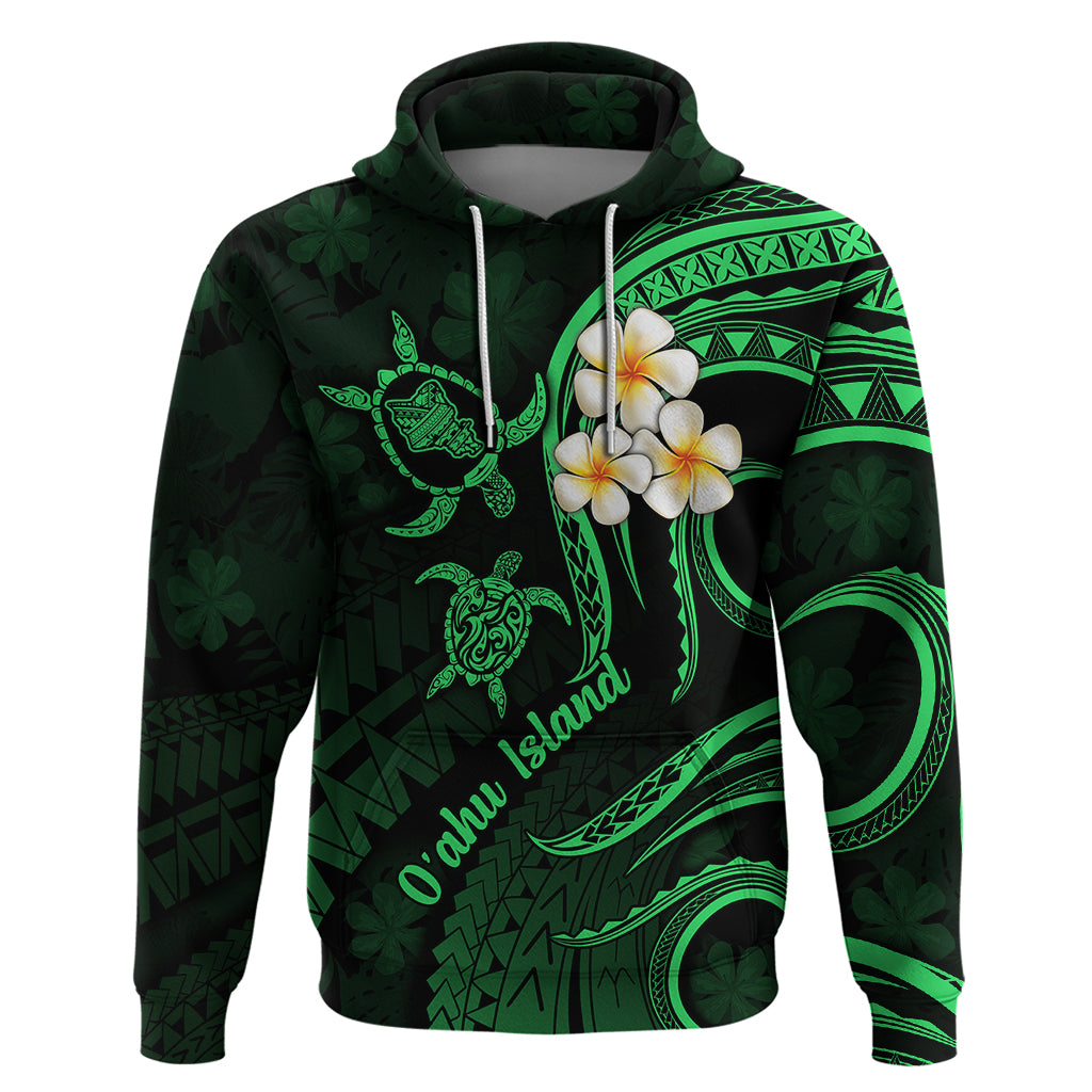 Hawaii Hoodie Oahu Islands Pacific Plumeria Green Vibe - Wonder Print Shop