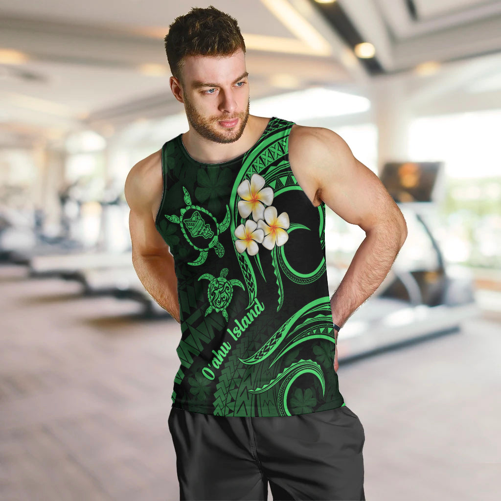 hawaii-men-tank-top-oahu-islands-pacific-plumeria-green-vibe