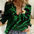 Hawaii Women Casual Shirt Oahu Islands Pacific Plumeria Green Vibe - Wonder Print Shop