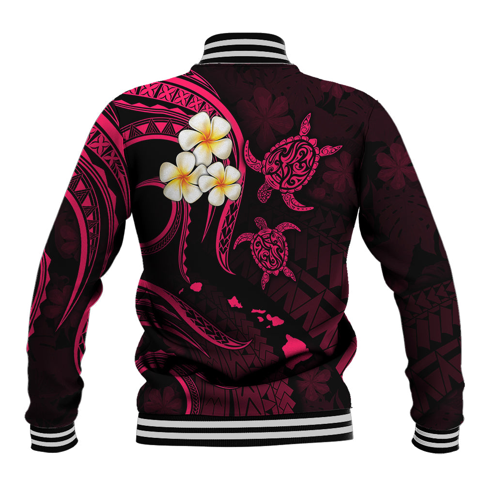 Hawaii Baseball Jacket Oahu Islands Pacific Plumeria Pink Vibe LT9 - Wonder Print Shop