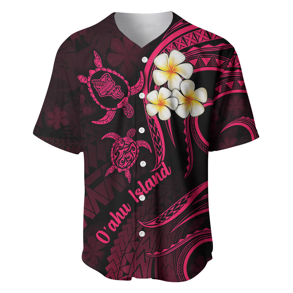 Hawaii Baseball Jersey Oahu Islands Pacific Plumeria Pink Vibe LT9 - Wonder Print Shop