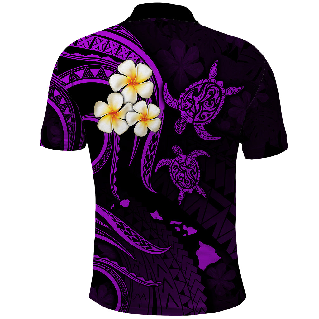 Hawaii Polo Shirt Oahu Islands Pacific Plumeria Purple Vibe - Wonder Print Shop