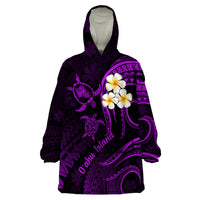 Hawaii Wearable Blanket Hoodie Oahu Islands Pacific Plumeria Purple Vibe - Wonder Print Shop