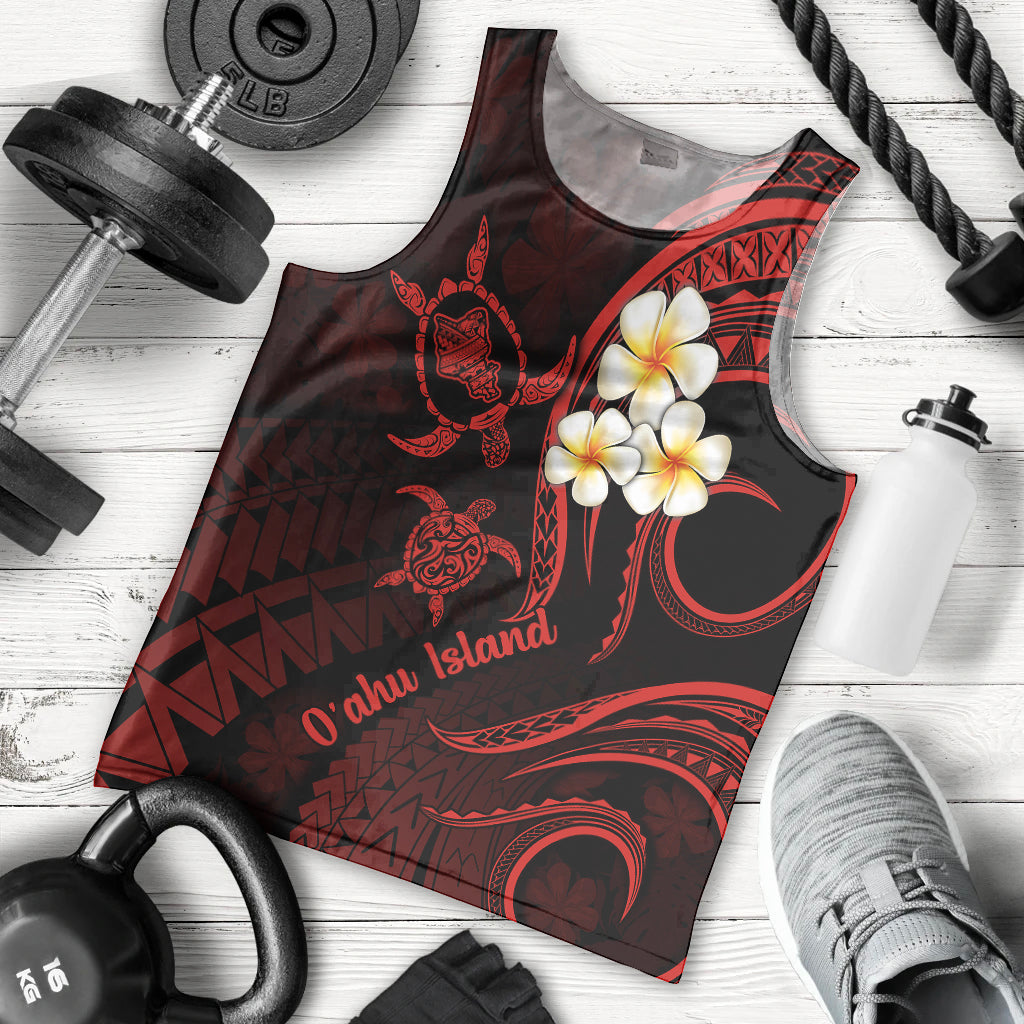 hawaii-men-tank-top-oahu-islands-pacific-plumeria-red-vibe