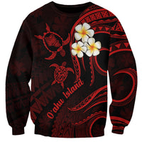 Hawaii Sweatshirt Oahu Islands Pacific Plumeria Red Vibe - Wonder Print Shop