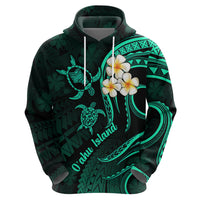 Hawaii Hoodie Oahu Islands Pacific Plumeria Turquoise Vibe - Wonder Print Shop