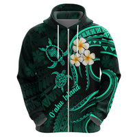 Hawaii Hoodie Oahu Islands Pacific Plumeria Turquoise Vibe - Wonder Print Shop