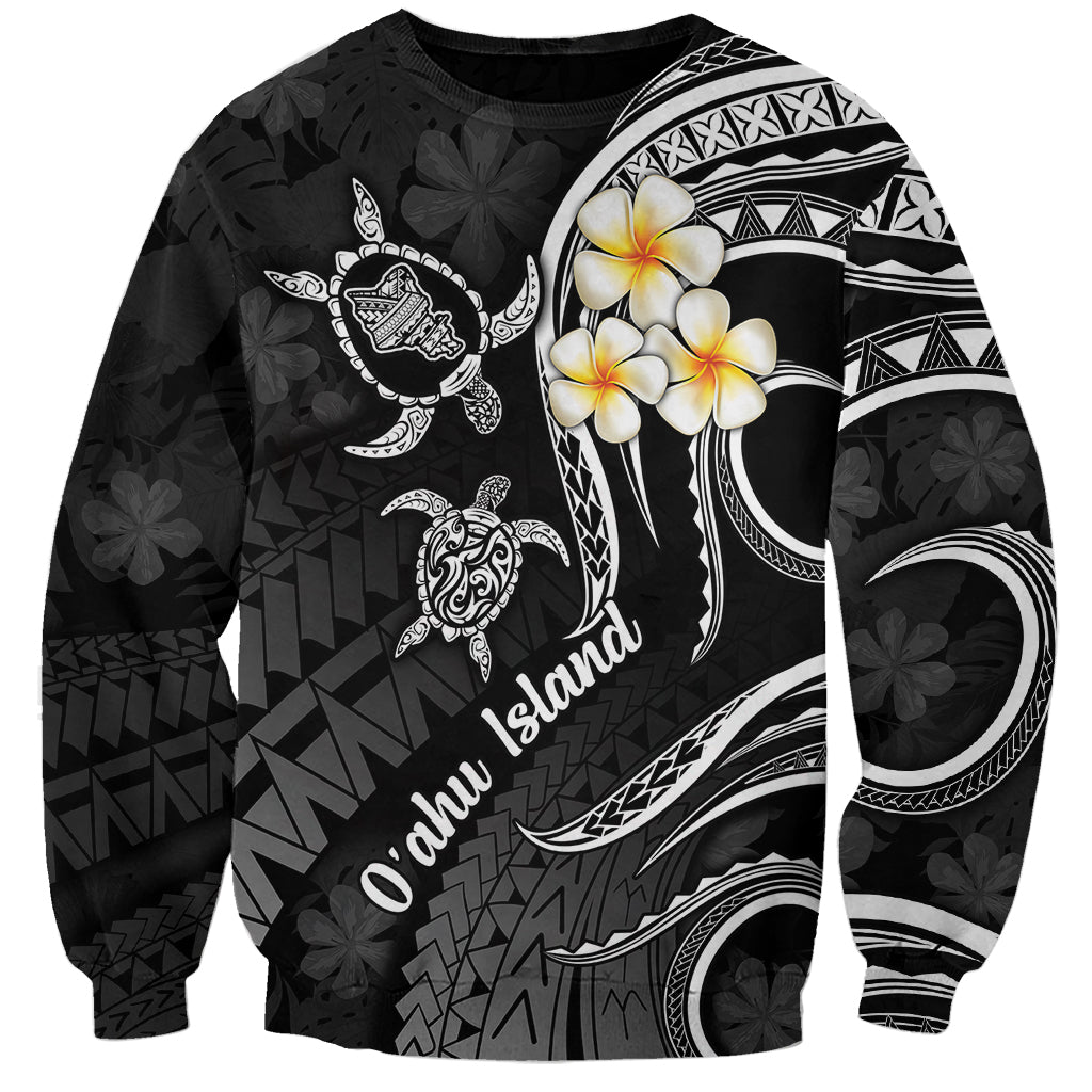 Hawaii Sweatshirt Oahu Islands Pacific Plumeria White Vibe - Wonder Print Shop
