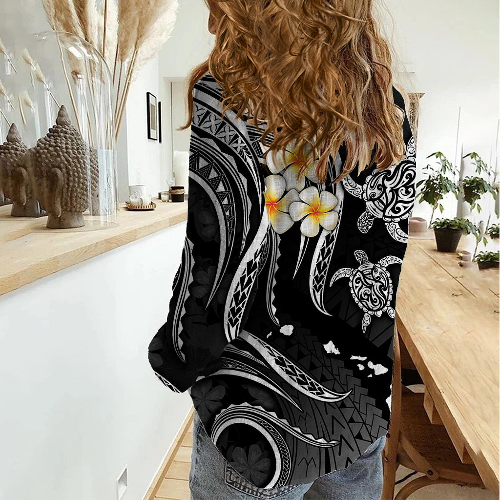 Hawaii Women Casual Shirt Oahu Islands Pacific Plumeria White Vibe - Wonder Print Shop