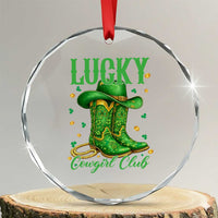 Lucky Cowgirl Club Crystal Glass Ornament Western Irish Cowboy St Patrick Day