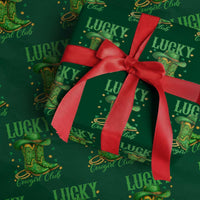 Lucky Cowgirl Club Wrapping Paper Roll Western Irish Cowboy St Patrick Day