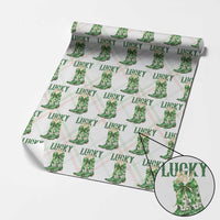 Lucky Cowgirl Wrapping Paper Roll Western Irish Cowboy St Patrick Day