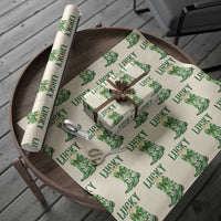 Lucky Cowgirl Wrapping Paper Roll Western Irish Cowboy St Patrick Day