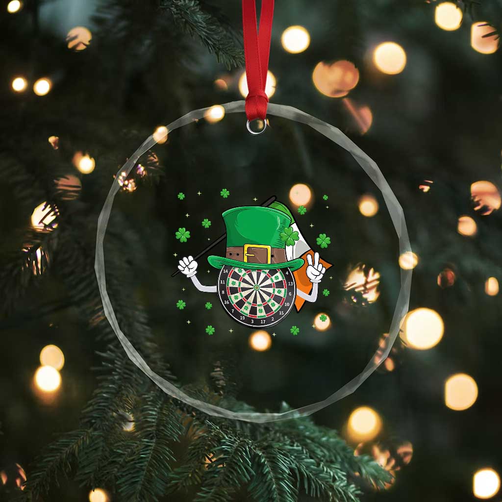 Lucky Darts Board With Irish Flag Crystal Glass Ornament St Patricks Day Gift