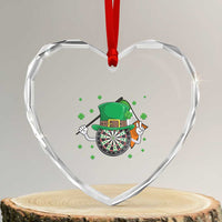 Lucky Darts Board With Irish Flag Heart Crystal Glass Ornament St Patricks Day Gift